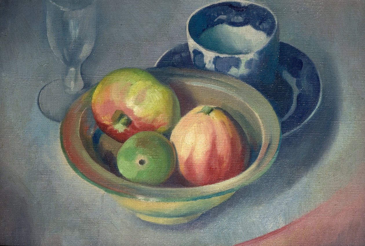Stilleben med epler av Bernard Meninsky