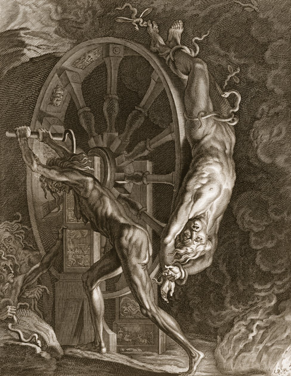 Ixion i Tartarus on the Wheel, 1731 av Bernard Picart