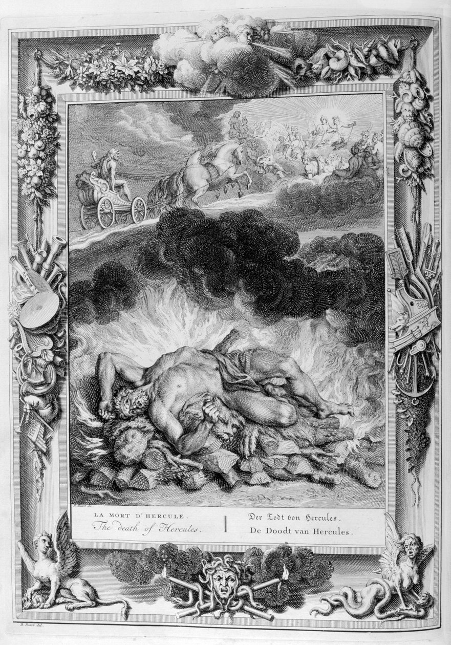 Herkules død, 1733. av Bernard Picart