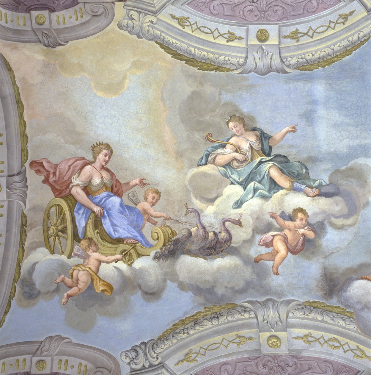 Juno kjører vogn, ca. 1760 av Bernardino and Galliari Galliari