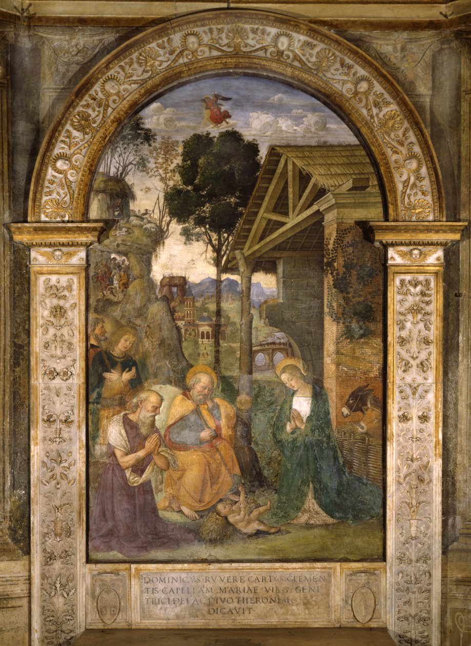 Adoration of the Child, ca. 1490 (olje på trepanel) av Bernardino di Betto Pinturicchio