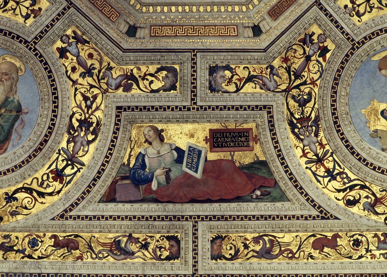 Vault of the Presbytery with the Cimmerian Sybil, Santa Maria del Popolo, Roma, ca. 1484-92 av Bernardino di Betto Pinturicchio