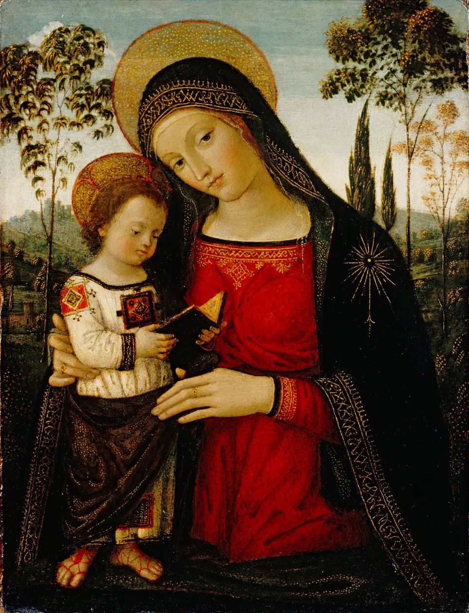 Madonna og barn, ca. 1490-1495 (tempera på panel) av Bernardino di Betto Pinturicchio