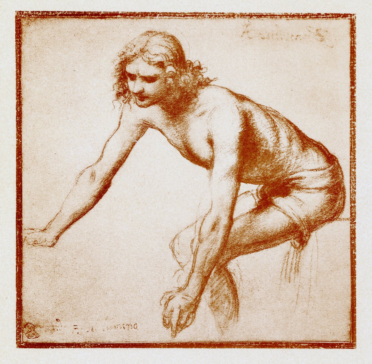 Figurstudie av en ung mann av Bernardino Luini