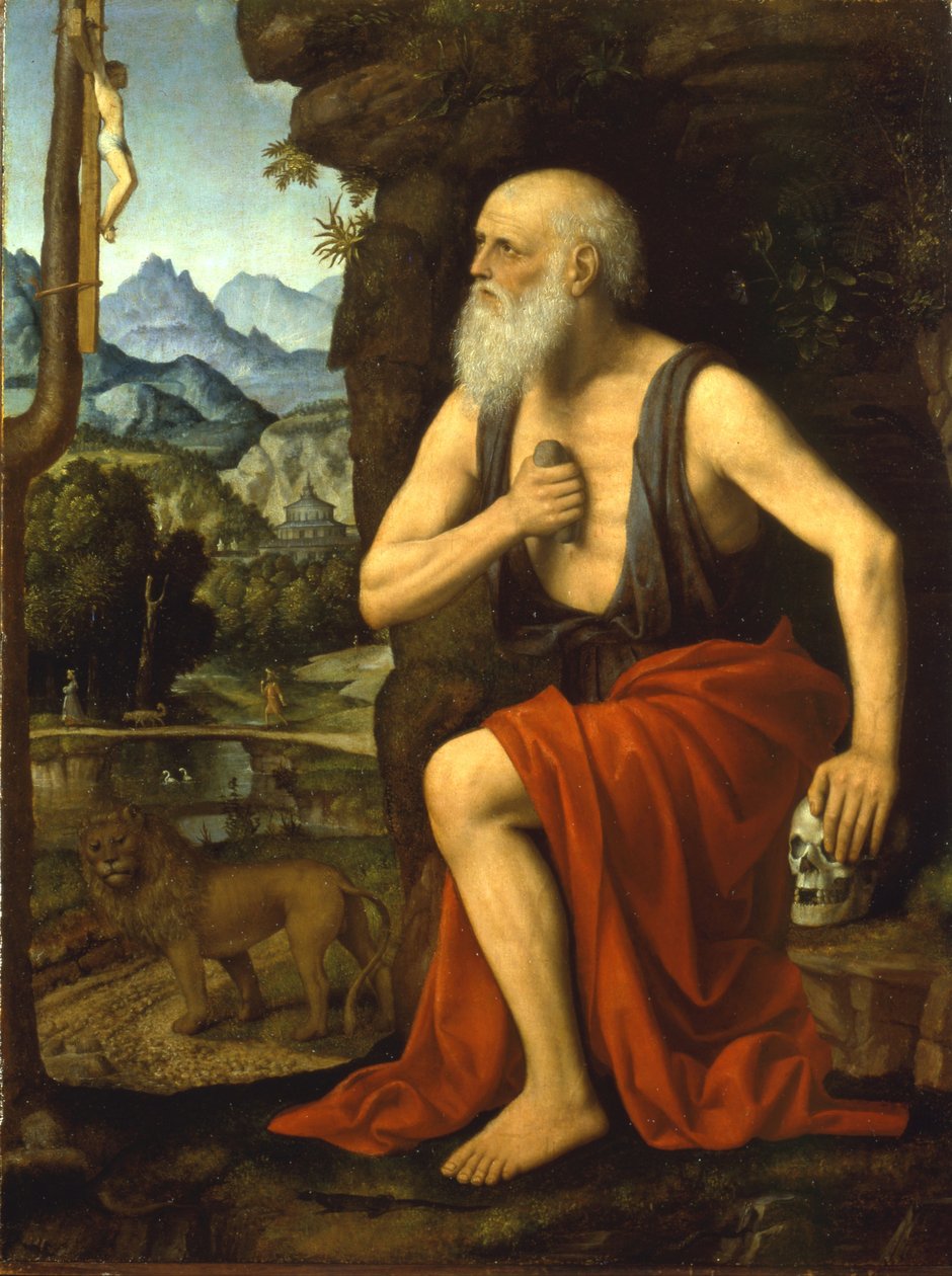 Den hellige Hieronymus i bot av Bernardino Luini