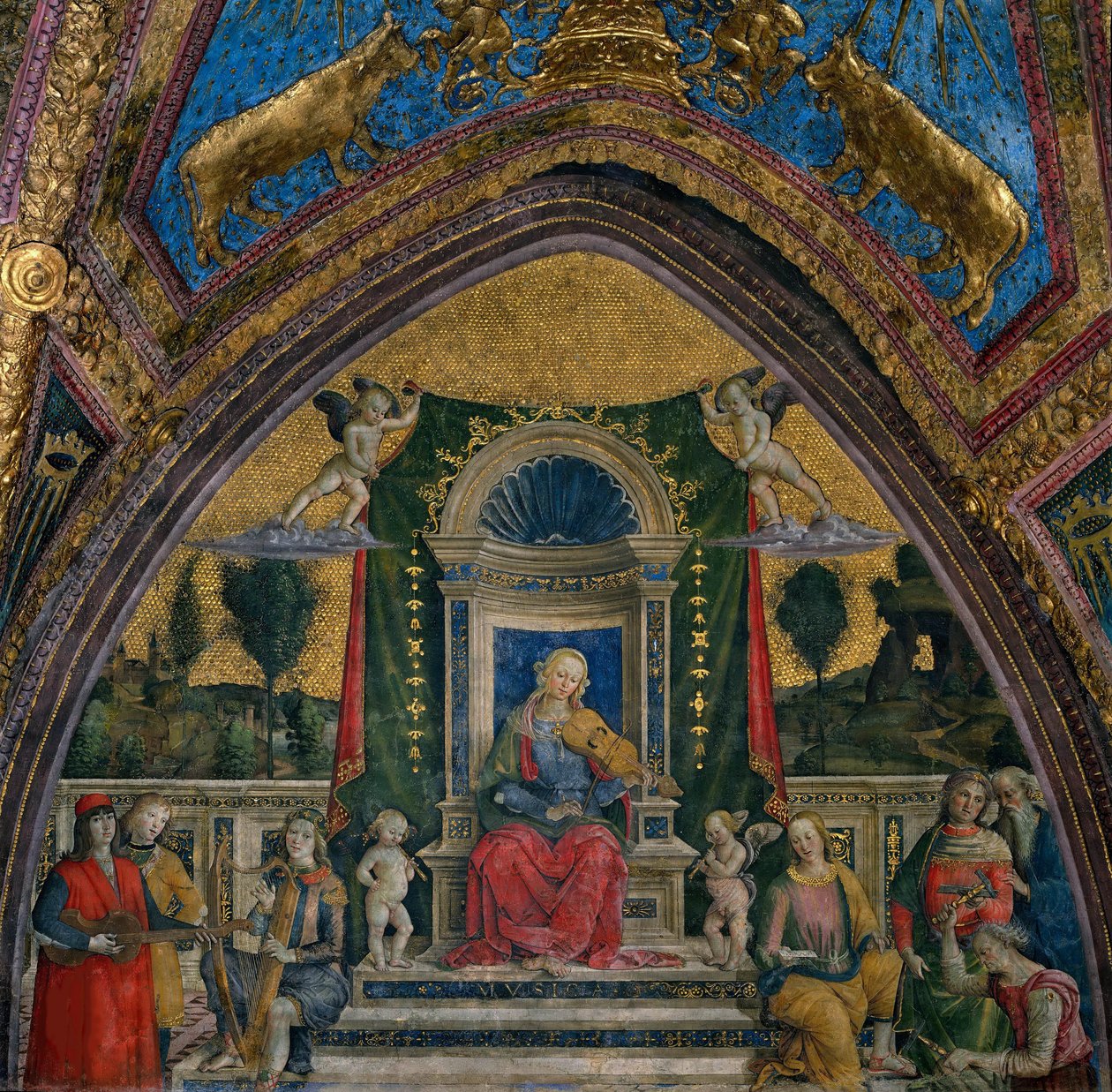 Musikken, 1492-1494. av Bernardino Pinturicchio