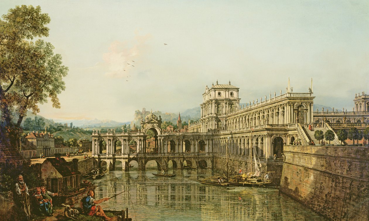 Arkitektonisk Capriccio, ca. 1765 av Bernardo Bellotto