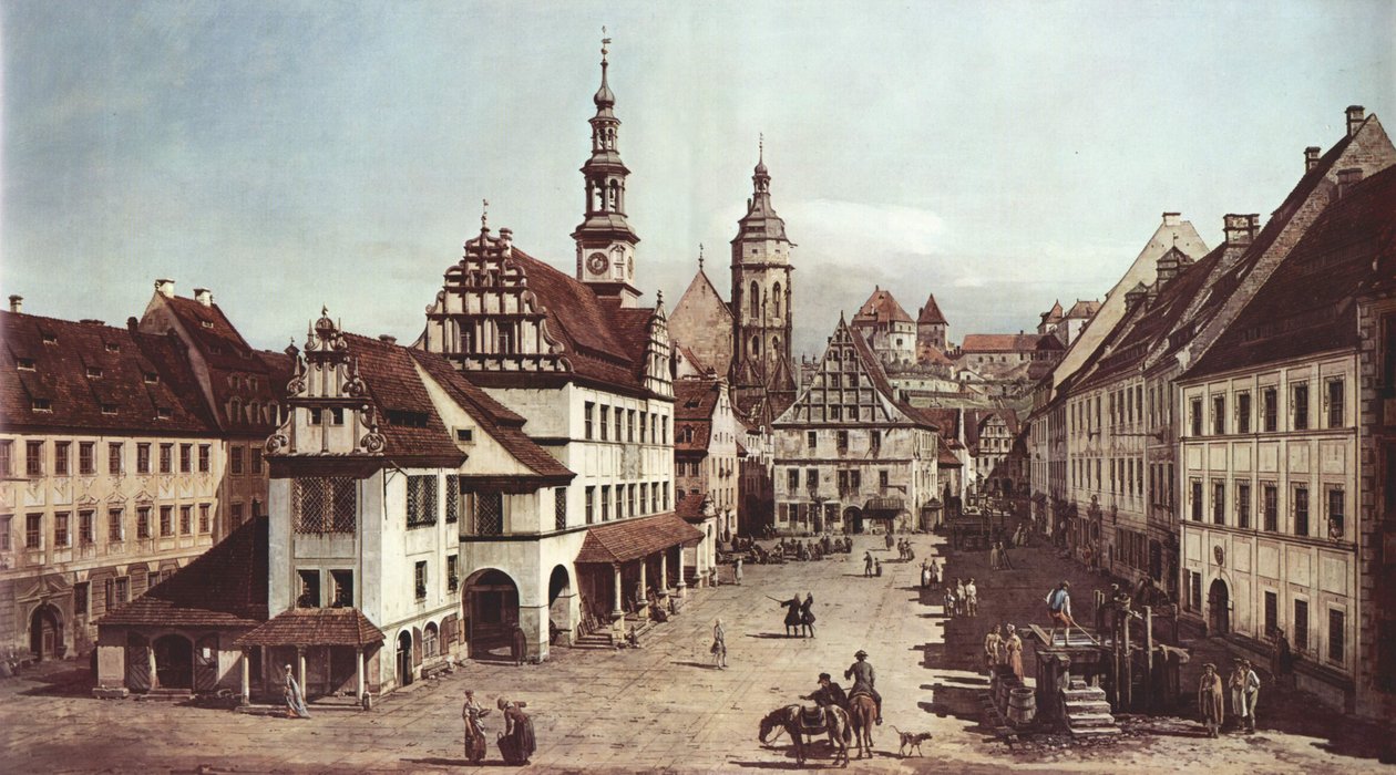 Torget på Pirna av Bernardo Bellotto