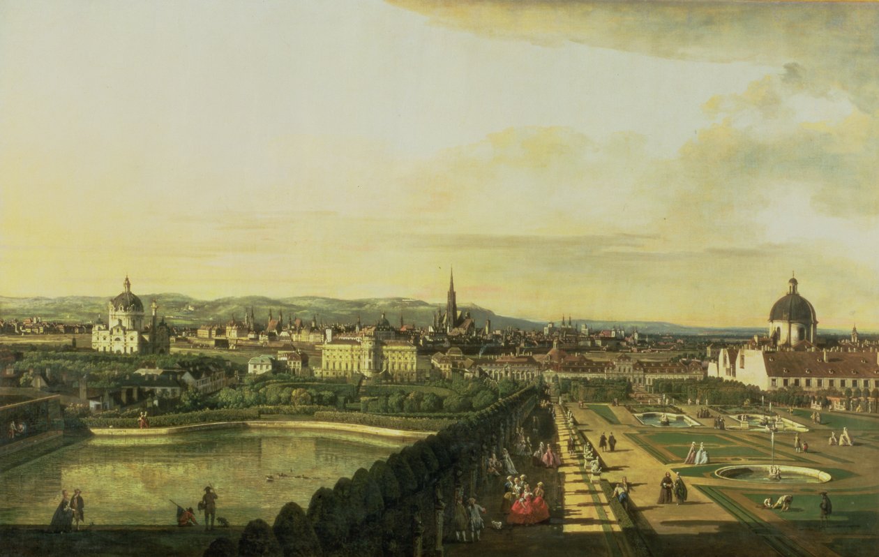The Belvedere fra Gesehen, Wien av Bernardo Bellotto