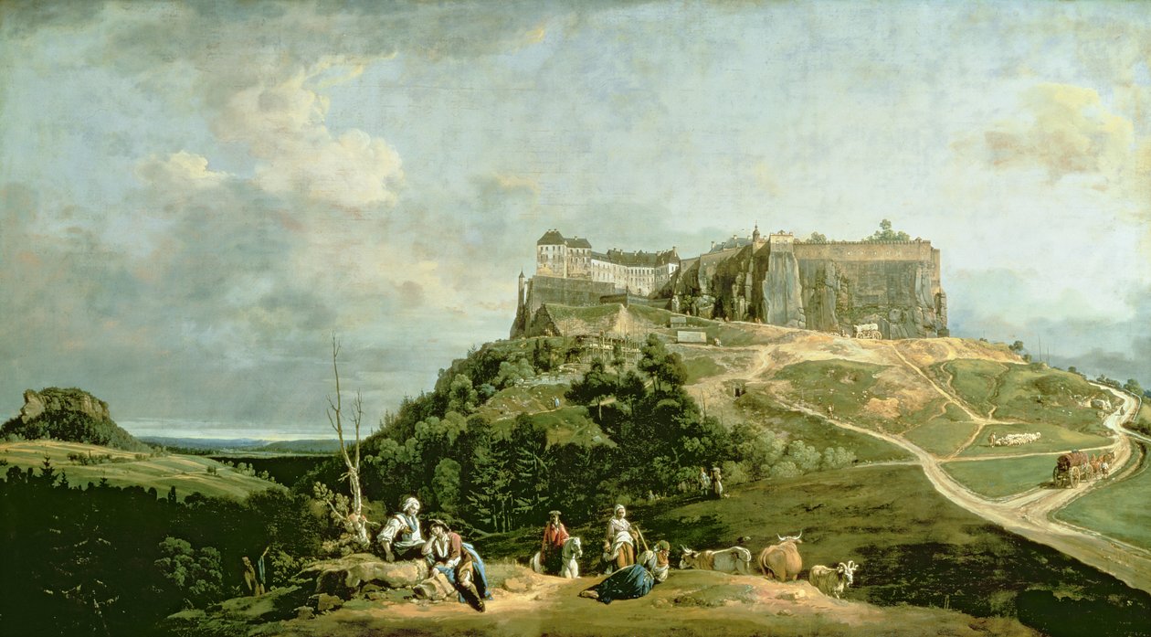 Festningen til Konigstein, 1700-tallet av Bernardo Bellotto
