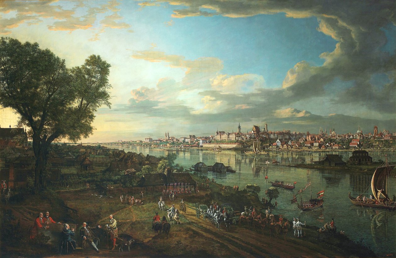 Utsikt over Warszawa fra Praga av Bernardo Bellotto