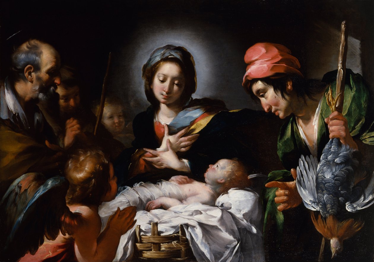 Tilbedelse av hyrdene av Bernardo Strozzi