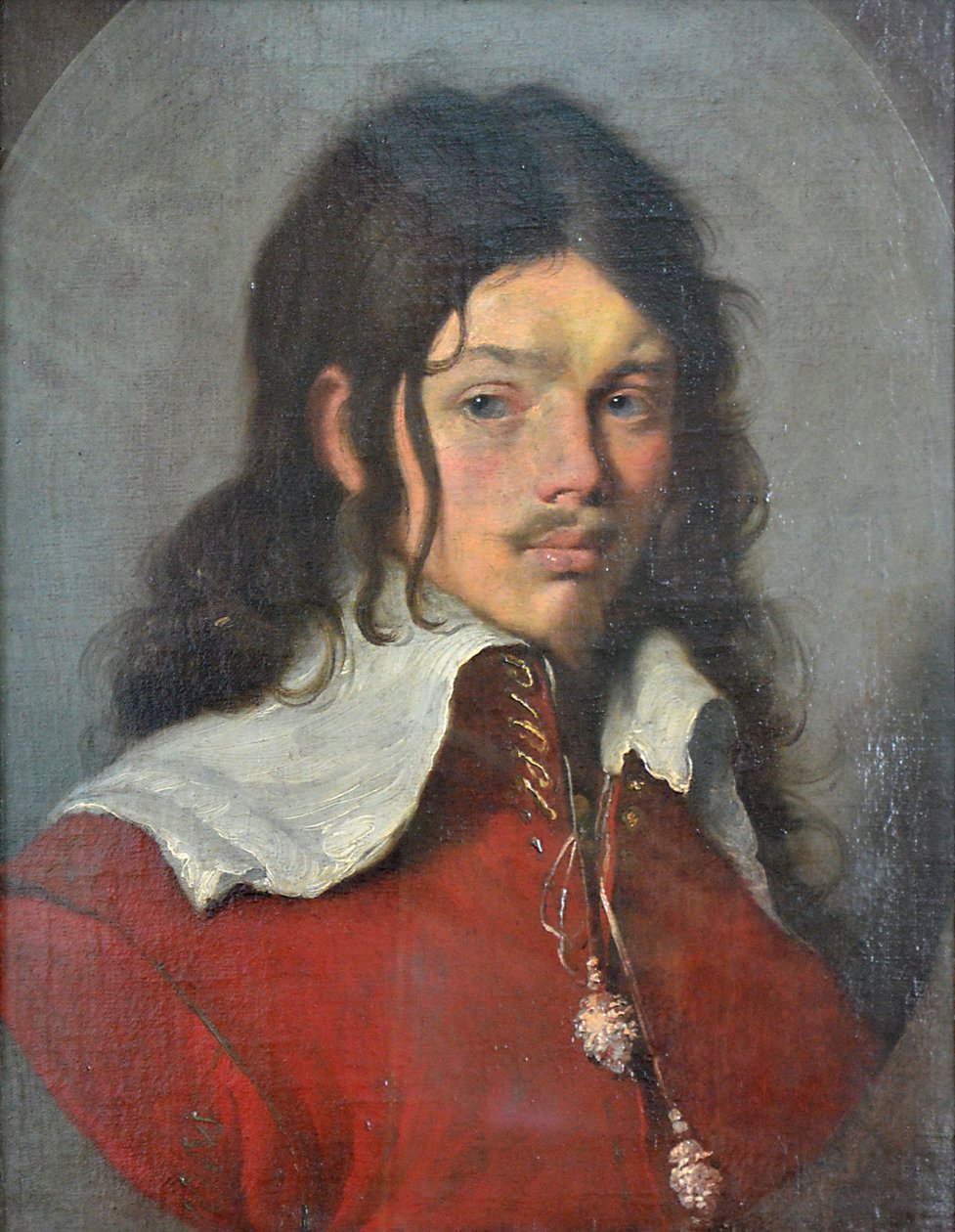 Ung mann portrett av Bernardo Strozzi