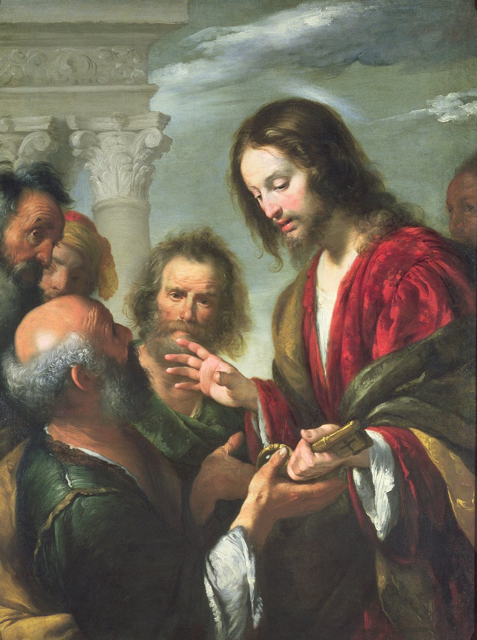 Levering av nøklene til St. Peter av Bernardo Strozzi