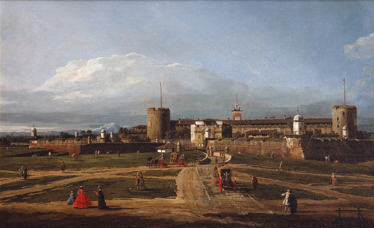 Castello Sforzesco i Milano, ca. 1744 av Bernardo Bellotto