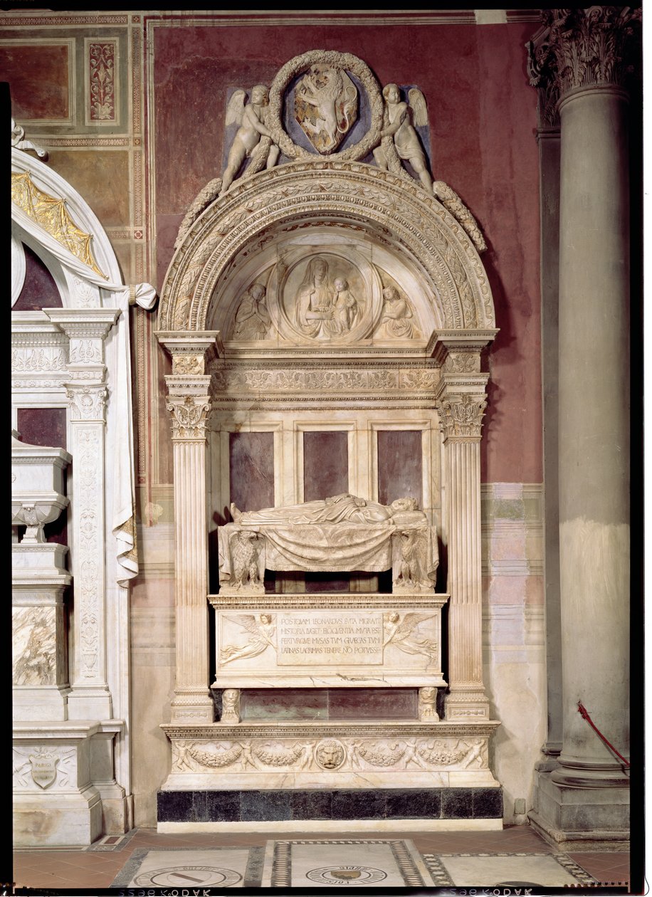 Graven til Leonardo Bruni (1369-144) 1446-50 (marmor) av Bernardo Rossellino