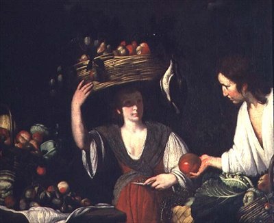 Fruktselger av Bernardo Strozzi