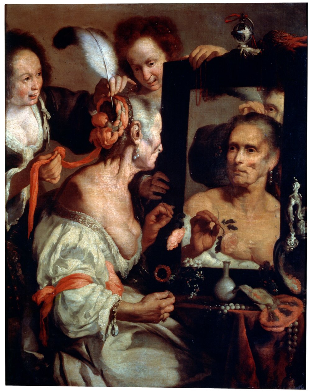 Gamle Coquette Vanitas, etter 1630. av Bernardo Strozzi
