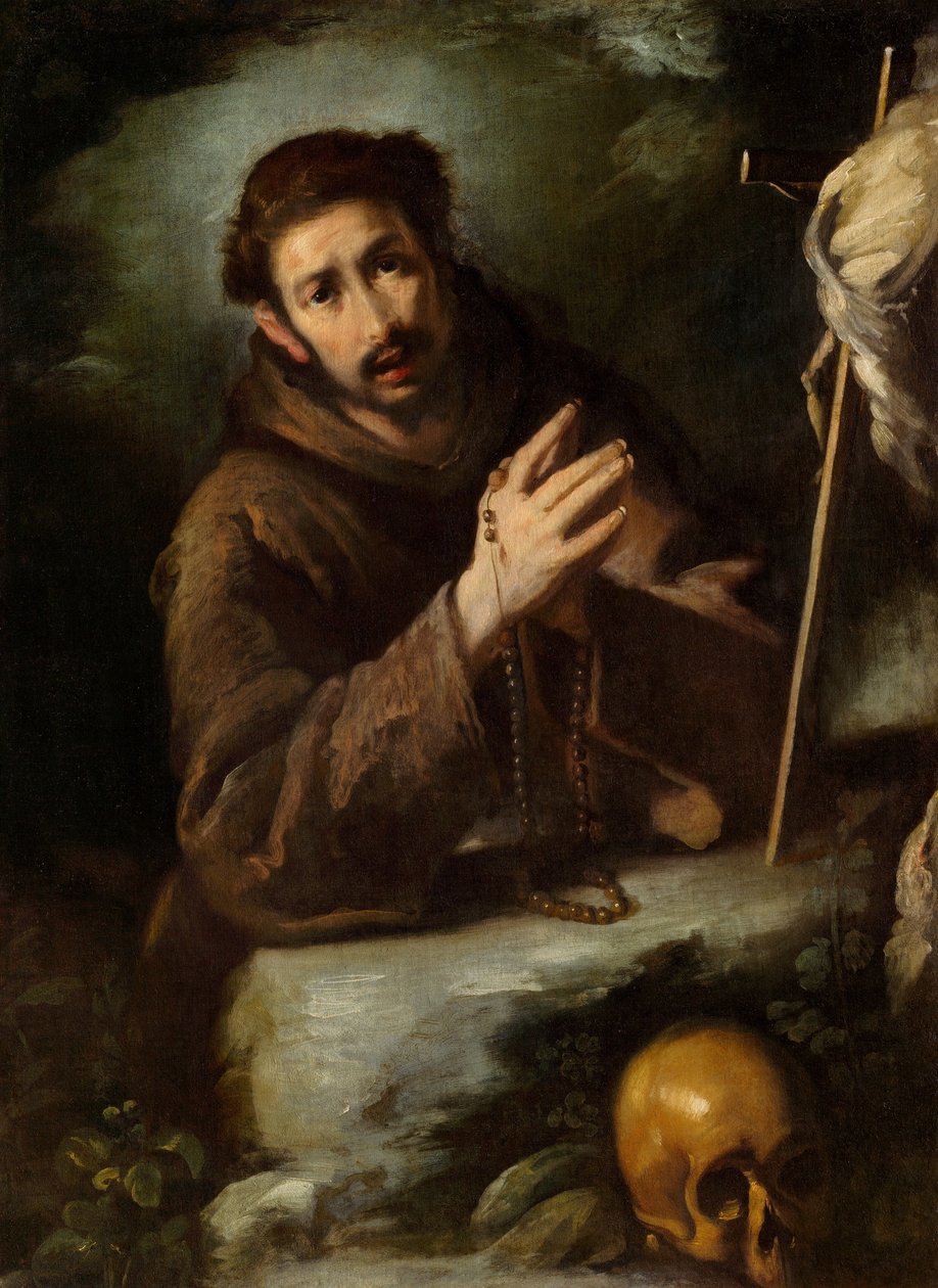 Den hellige Frans i bønn av Bernardo Strozzi