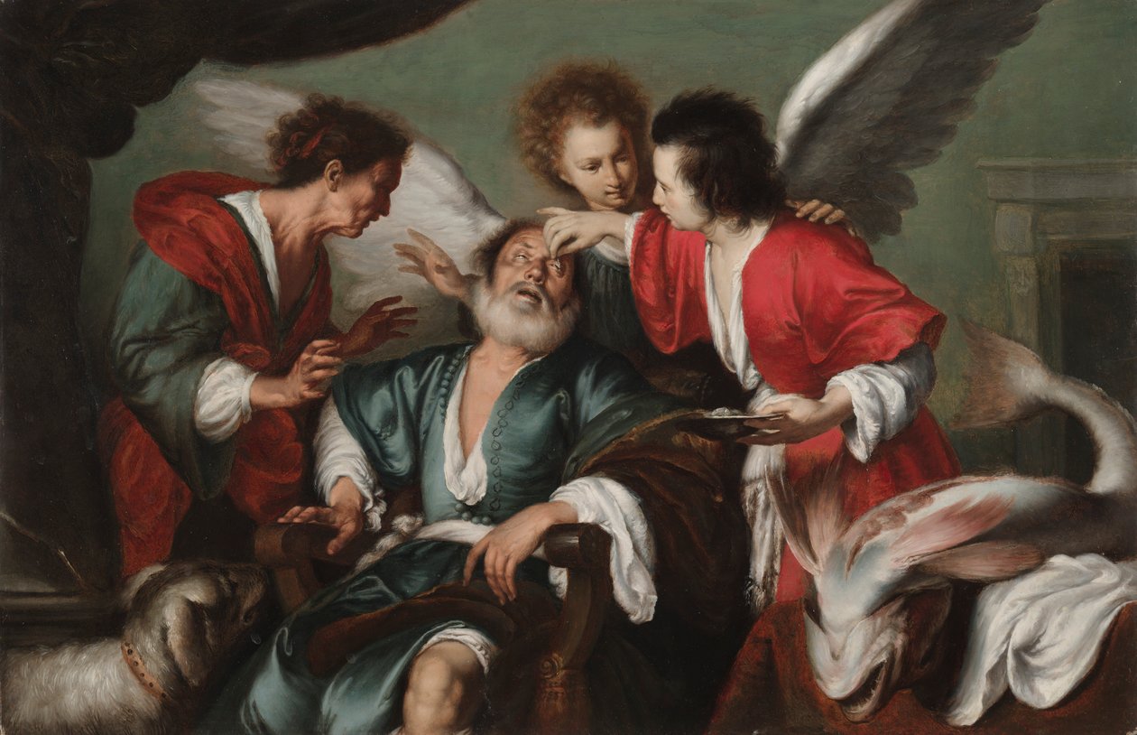 The Healing of Tobit, ca. 1625. av Bernardo Strozzi