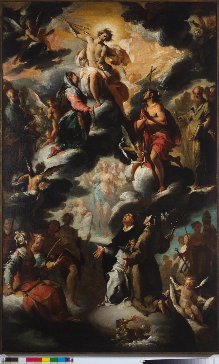 Visjonen til Saint Dominic (himmelen) av Bernardo Strozzi