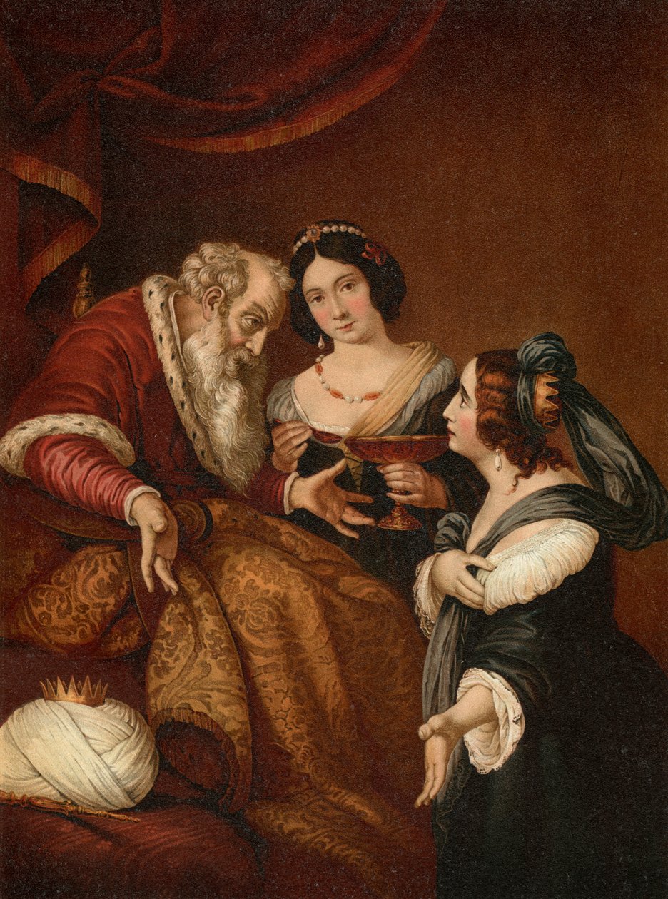 Ester ber Ahasverus om nåde av Bernardo after Strozzi