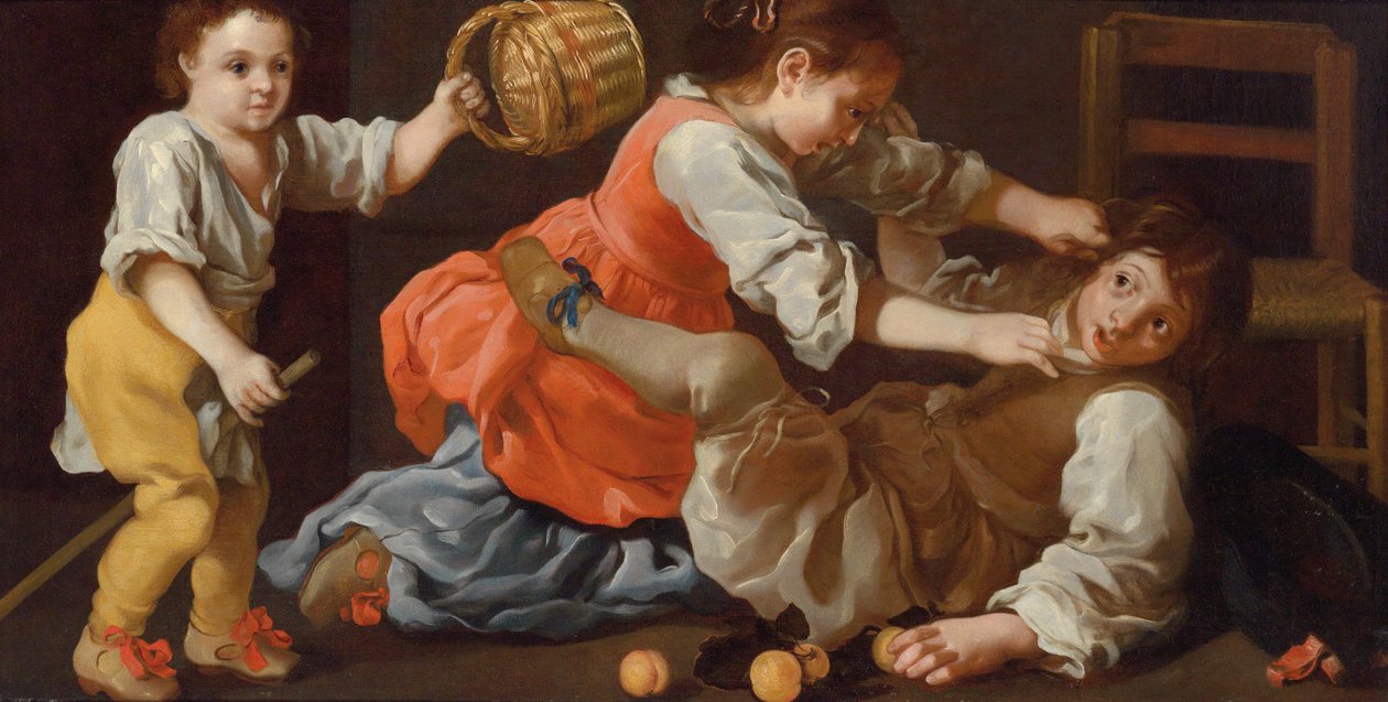 Kranglende barn (Allegory of touch of sense) av Bernhard Keil