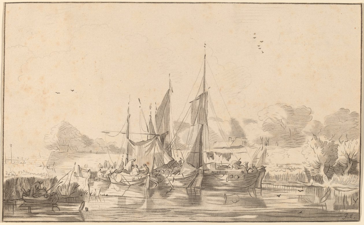 Canal at Utrecht, 1771, publisert 1787. av Bernhard Schreuder