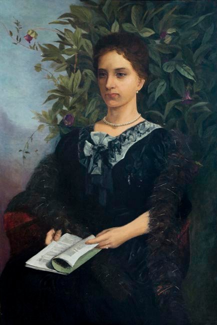 Dama com revista English: Lady with a magazine av Berthe Worms