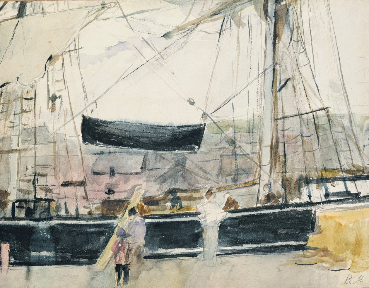 Båt på kaien, 1875 av Berthe Morisot