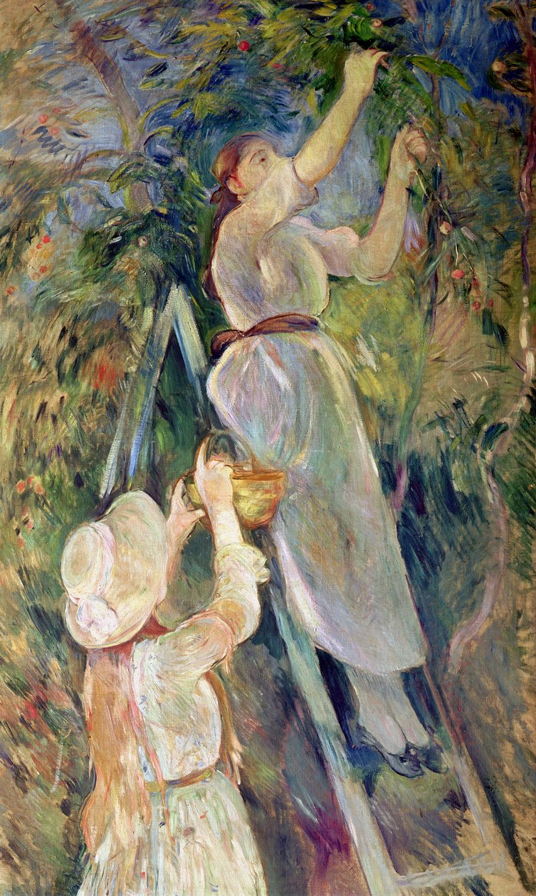 Kirsebærplukkeren (pastell på papir) av Berthe Morisot