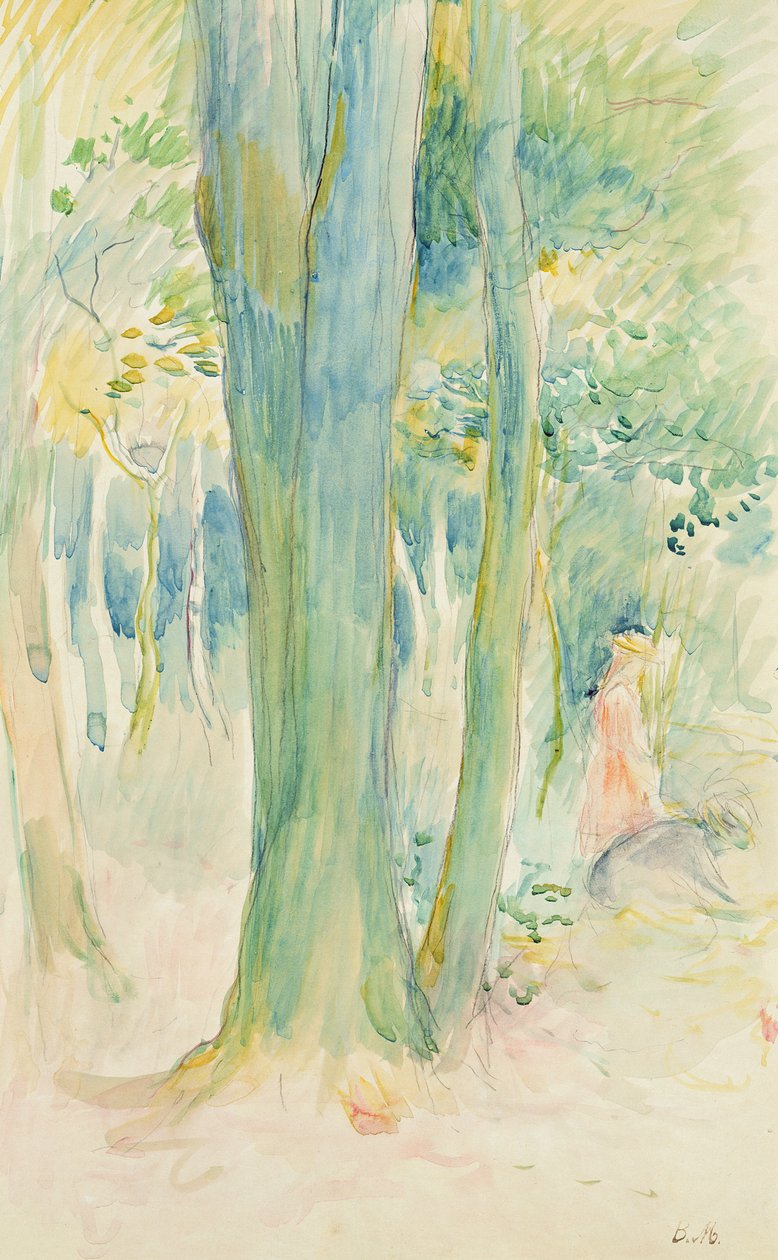 Under trærne i skogen, 1893 av Berthe Morisot