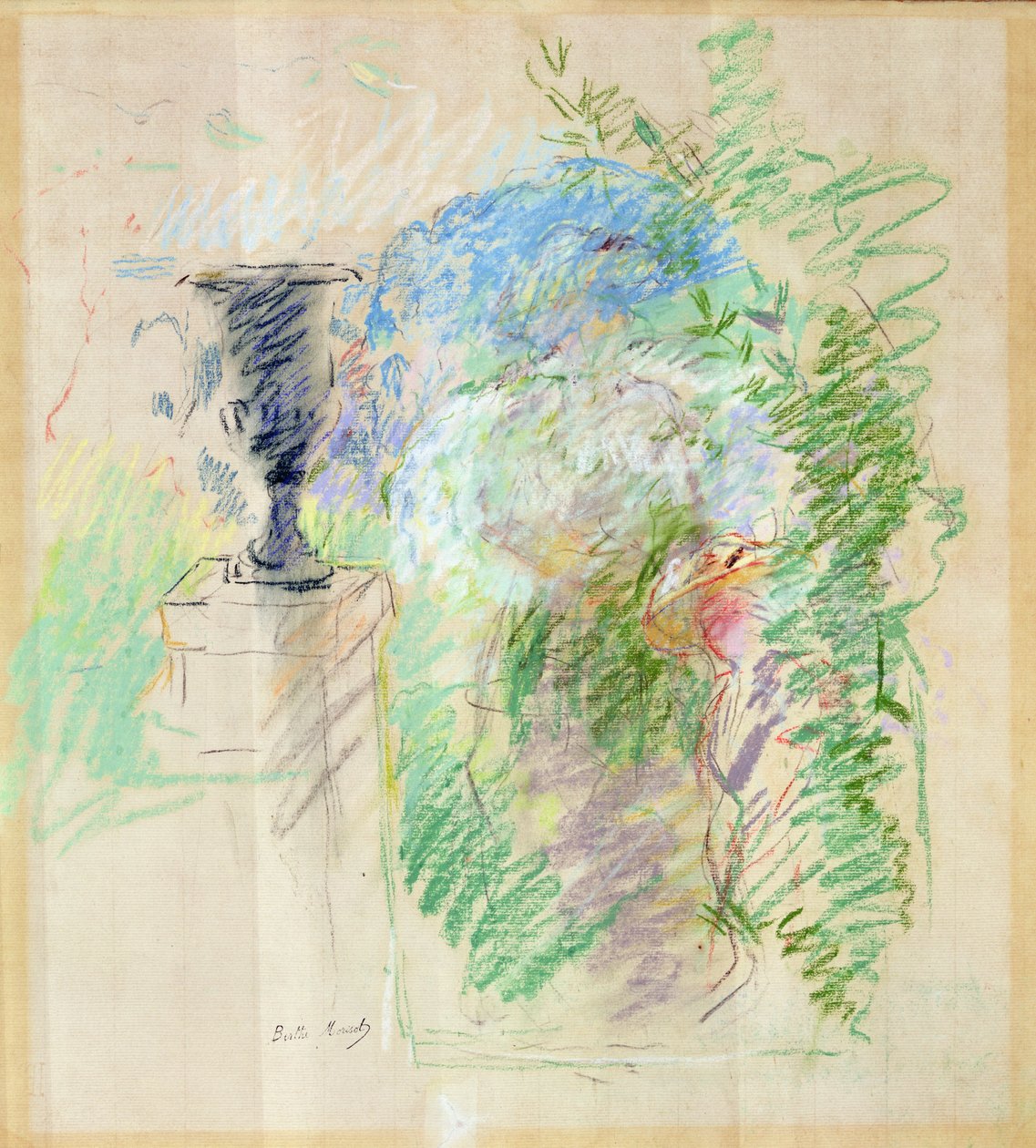 Vase i en hage, 1890 (pastell på papir) av Berthe Morisot