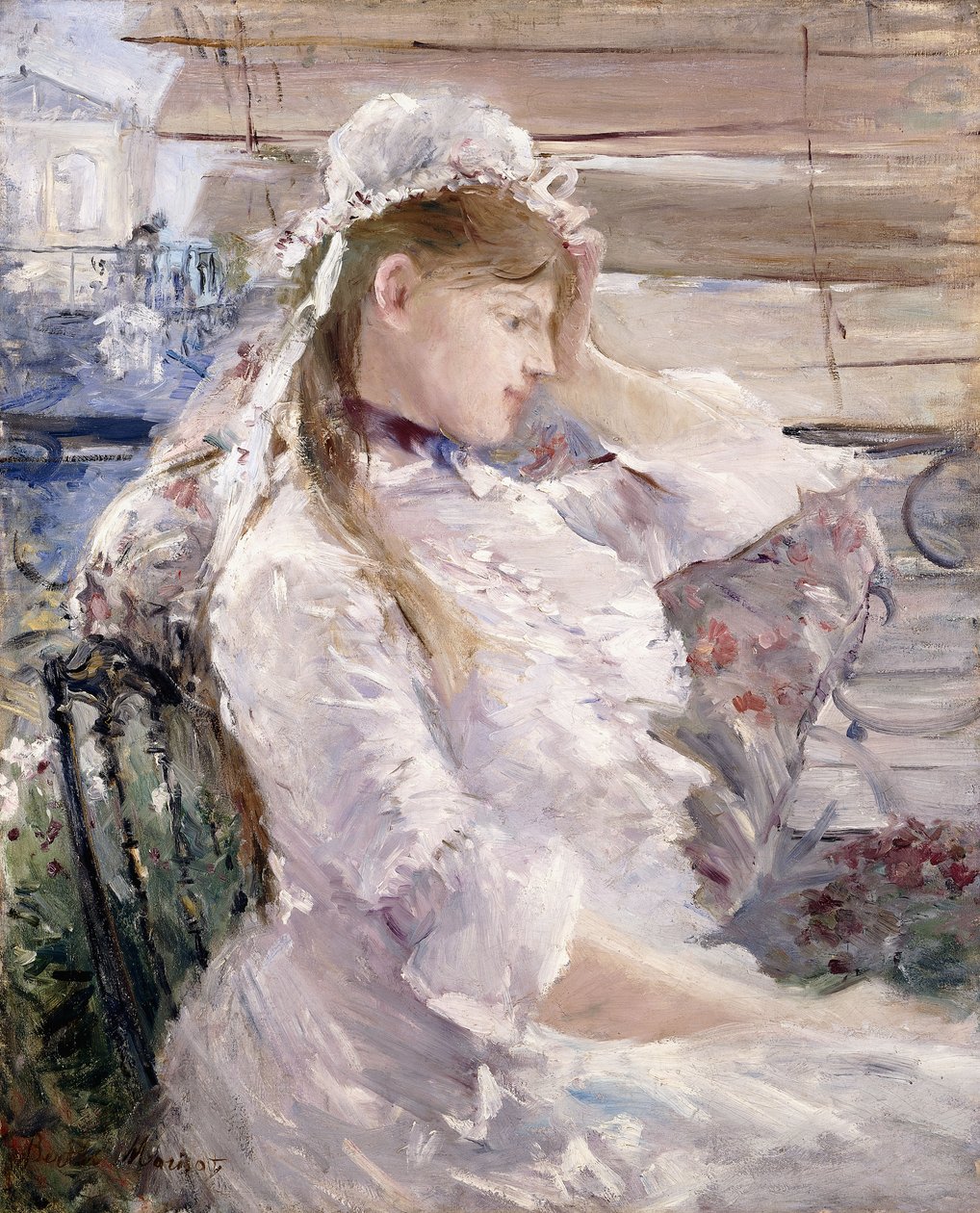 Behind the Blinds, 1879 av Berthe Morisot