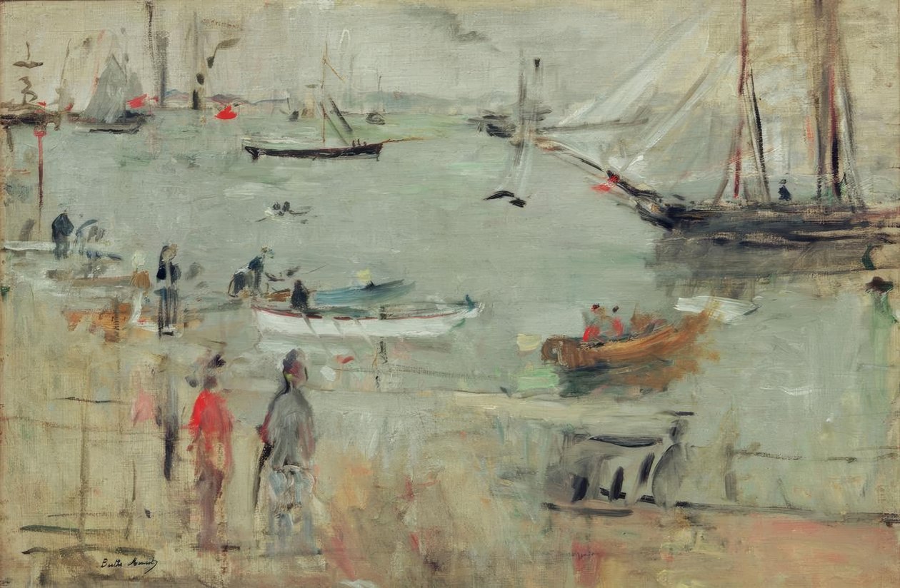 Hafenszene, Isle of Wight av Berthe Morisot