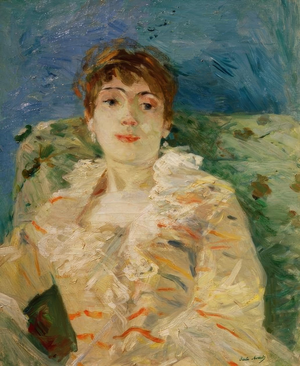 Ung kvinne på sofaen av Berthe Morisot