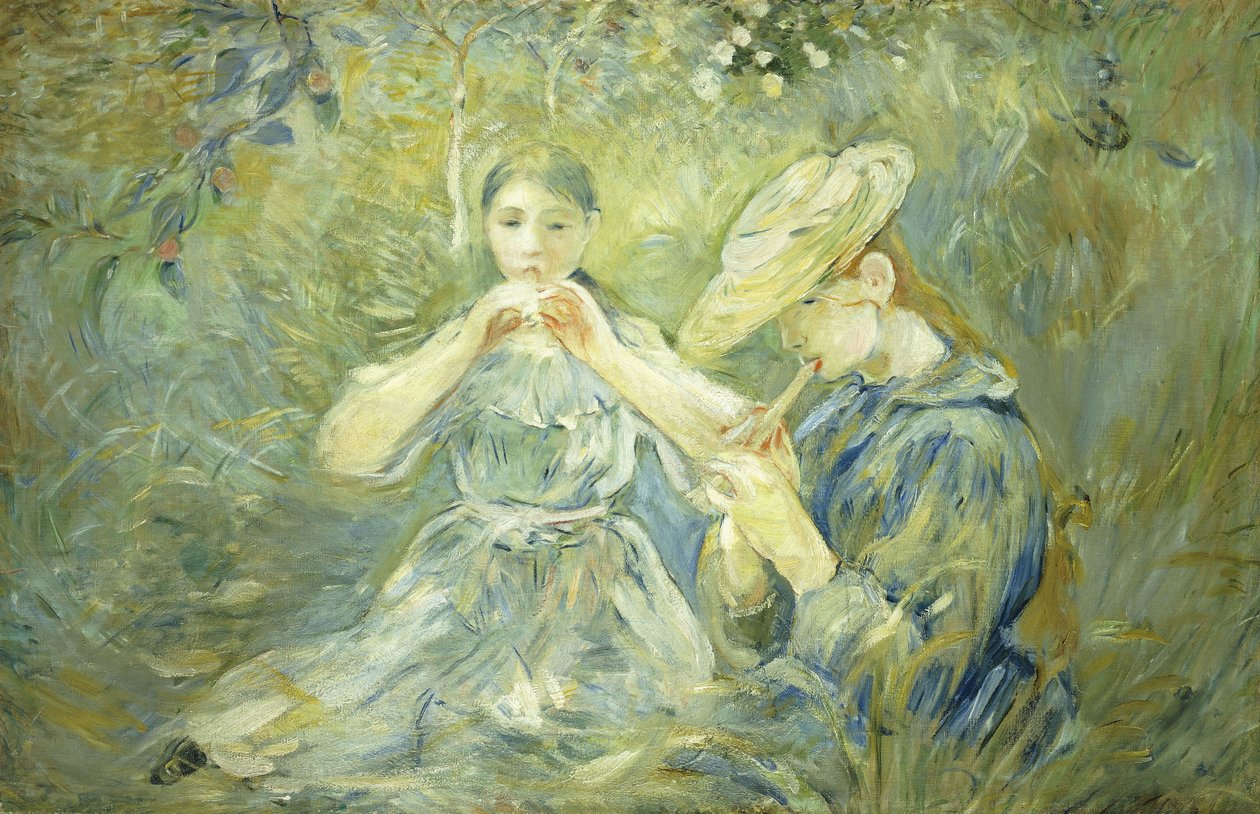 Le Flageolet, 1890 av Berthe Morisot