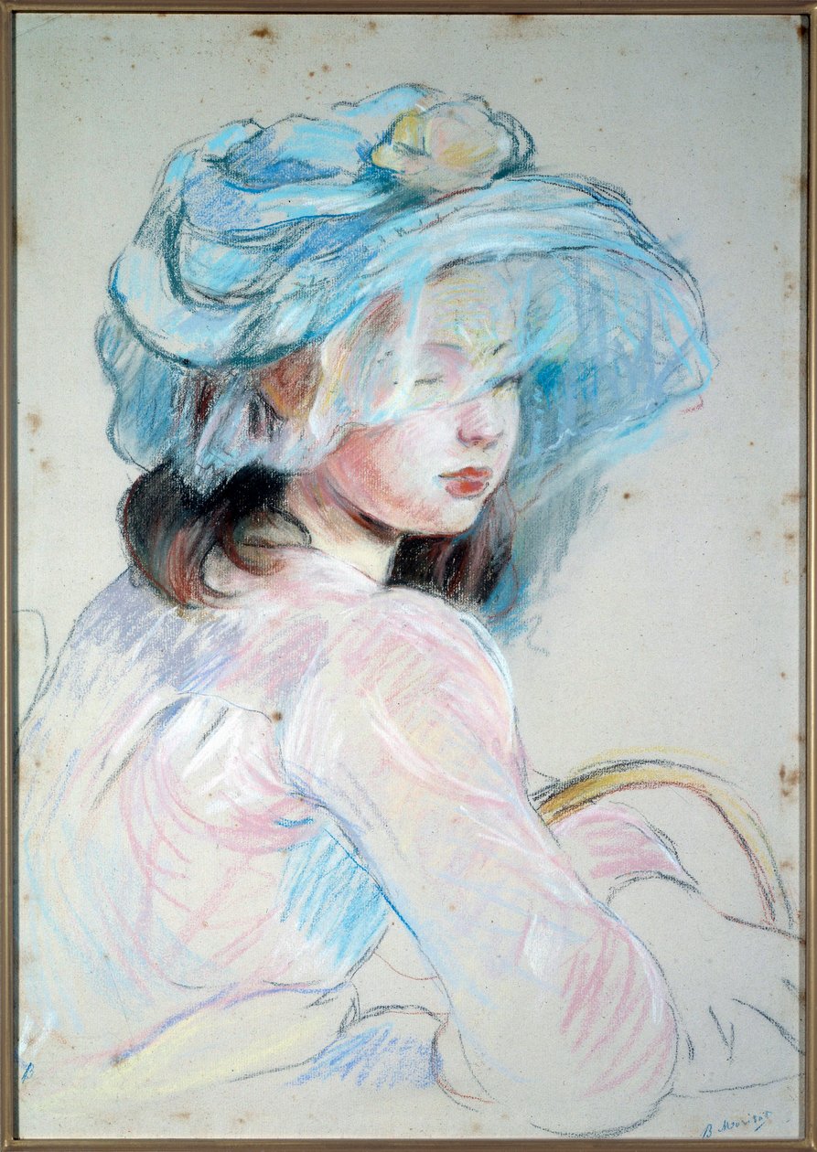 Liten jente med kurv av Berthe Morisot