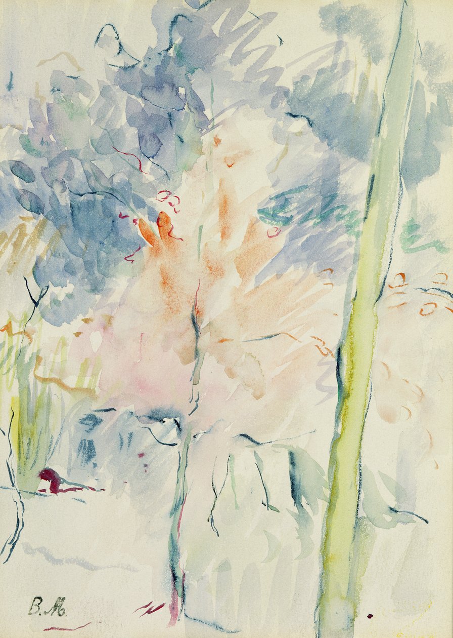 Rødt tre i en skog, 1893 av Berthe Morisot