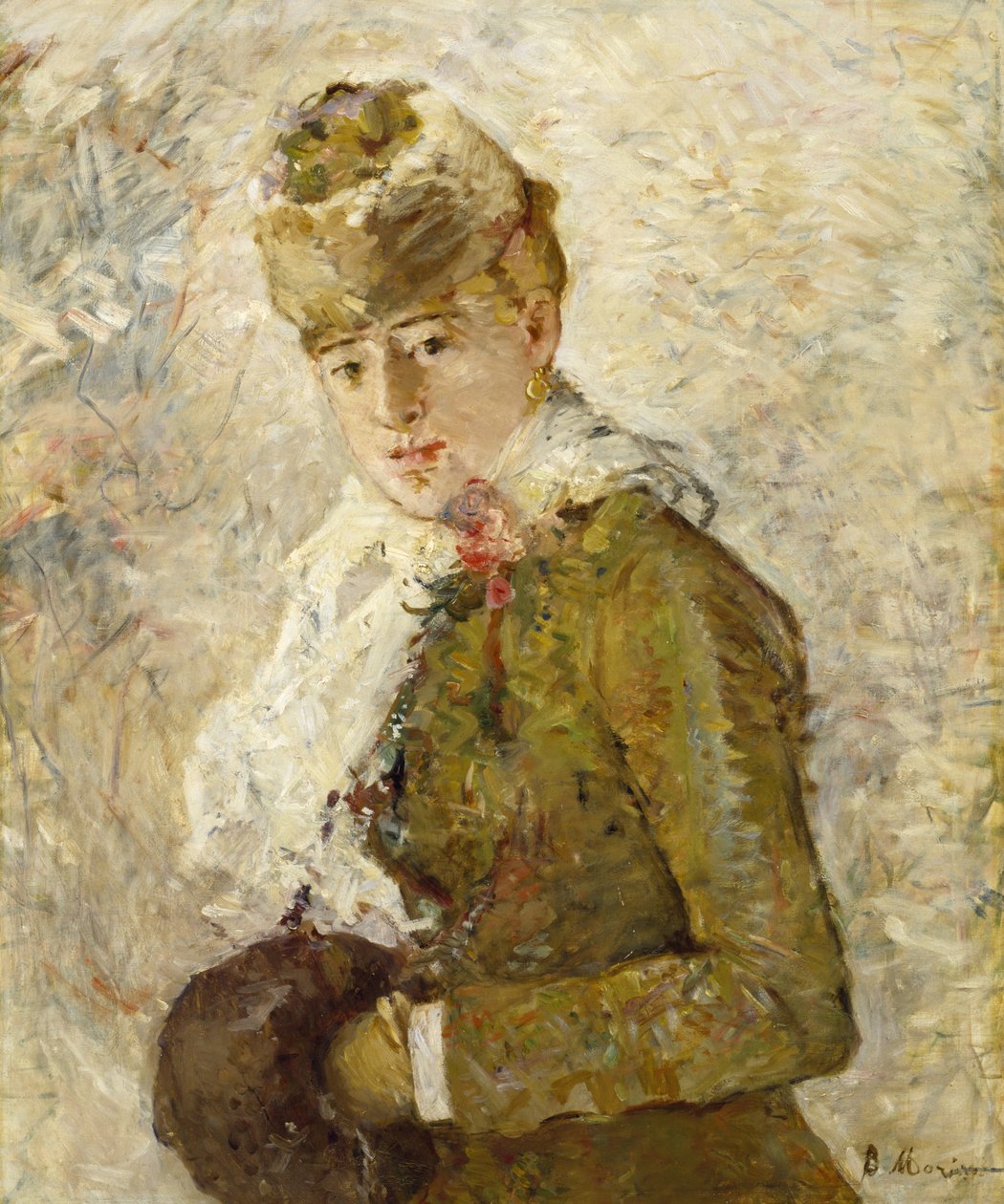 Vinter (kvinne med muff) av Berthe Morisot