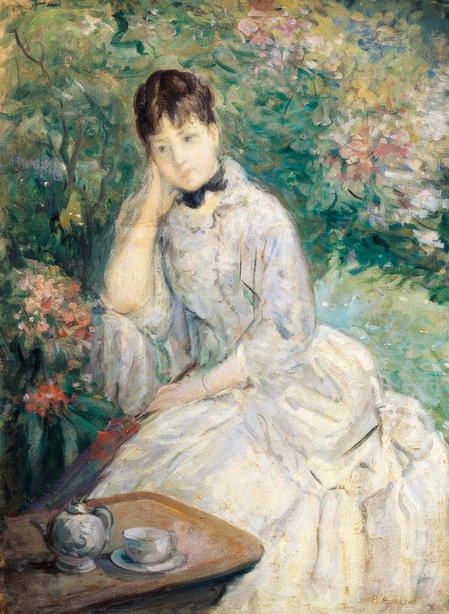 Ung kvinne sitter på en sofa, av Berthe Morisot