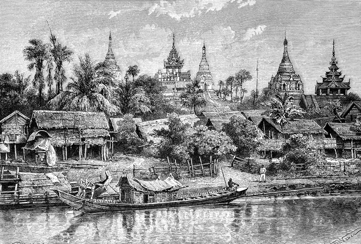 Yenan Gyong, Myanmar, 1895. av Auguste Bertrand