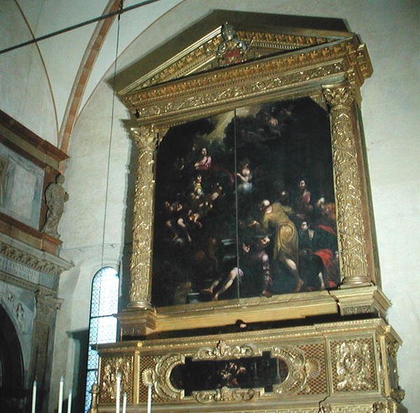 Utsikt over kirkens orgel, 1683 av Biagio Falcieri