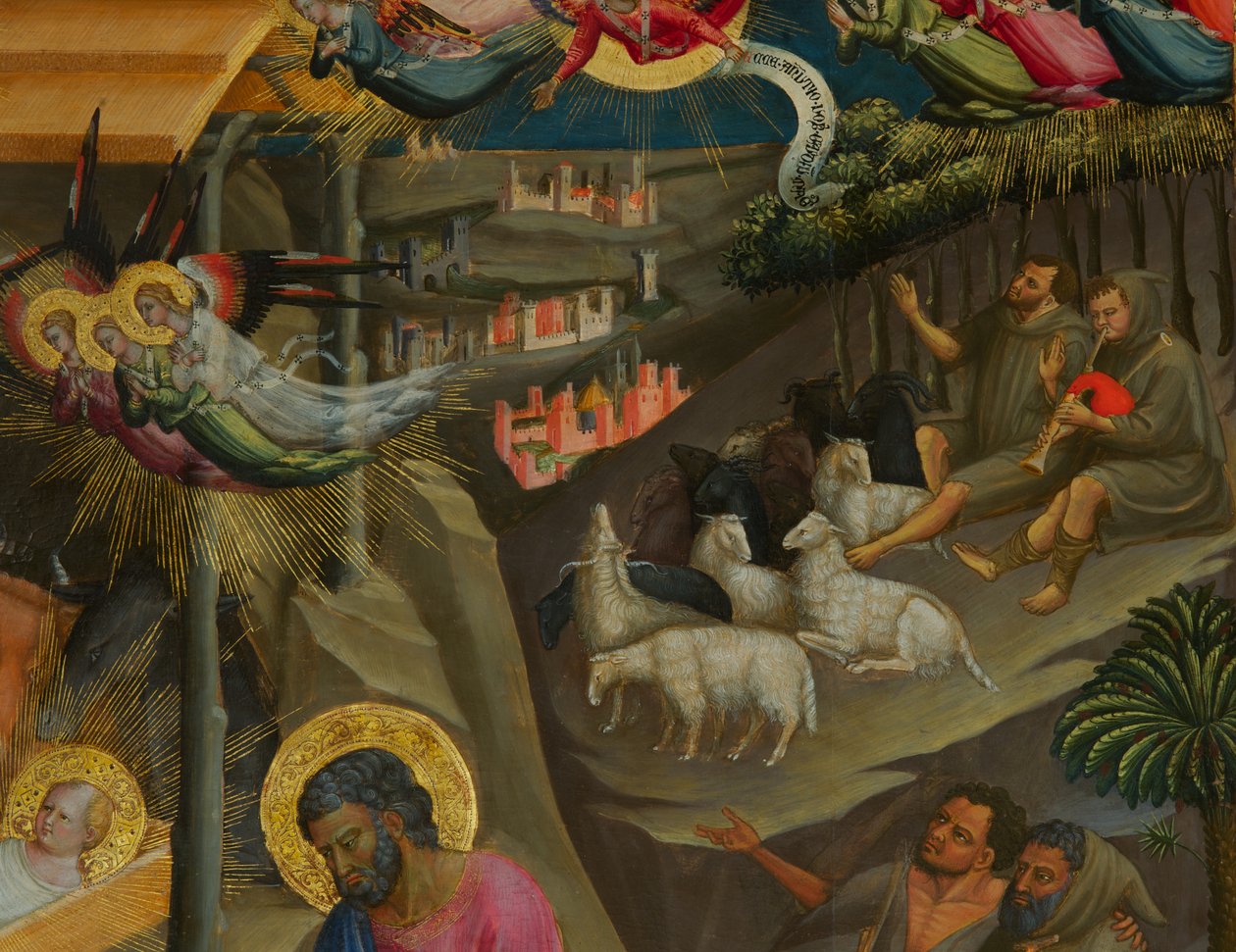 Detalj fra Nativity (tempera på tre) av Bicci di Lorenzo