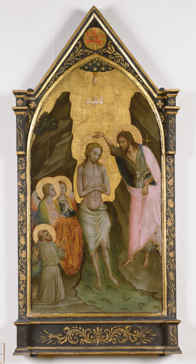 The Baptism of Christ (tempera på panel) av Bicci di Lorenzo