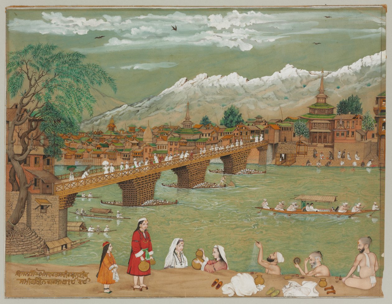 Utsikt over Srinagar, 1872 av Bishan Singh