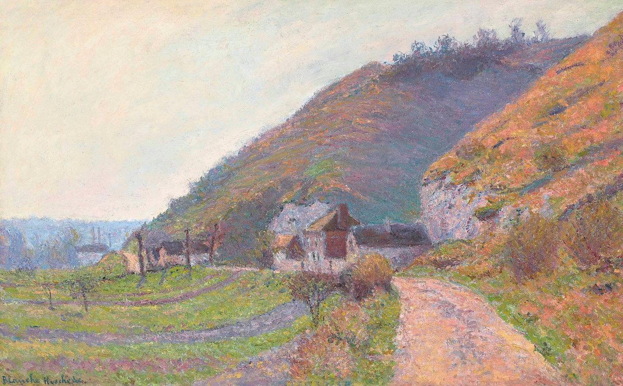 En vei nær Giverny (olje på lerret) av Blanche Hoschede Monet