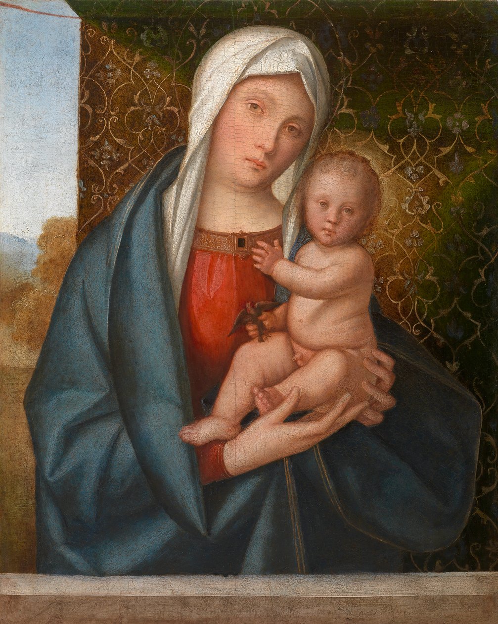 Madonna og barn med en fugl av Boccaccio Boccaccino