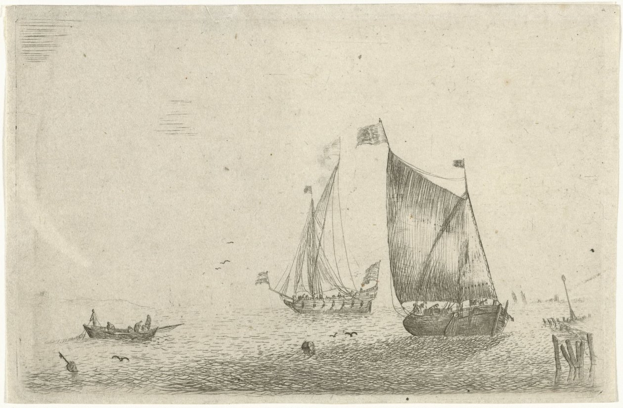 Seascape med en fiskebåt av Bonaventura Peeters (I)