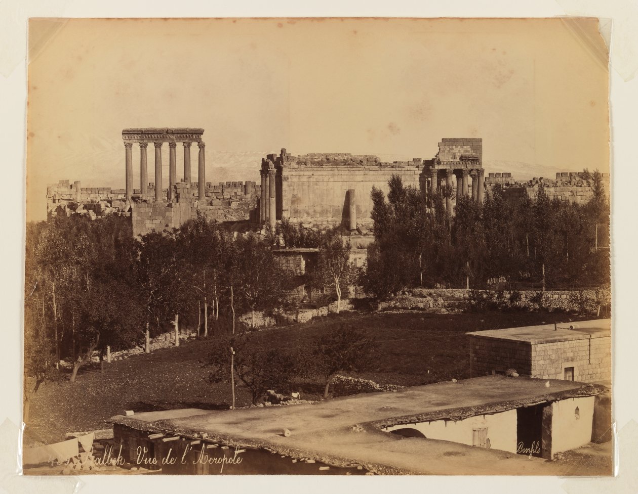 Balbek: Utsikt over Akropolis (albumintrykk) av Bonfils Studio